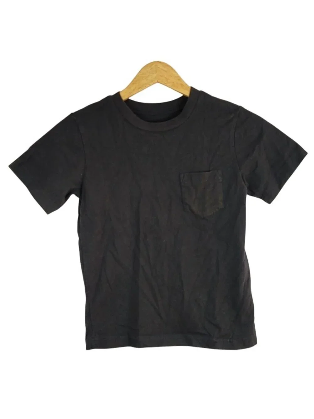 Children's Place Boys 100% Cotton T Shirt x2 Black Blue Small Short Sleeve Solid